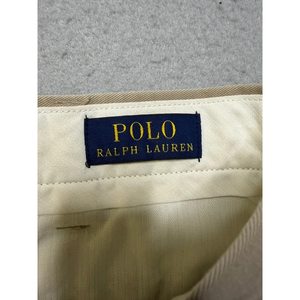 Polo Ralph Lauren Chino Pants Mens 35x32 Tan Khaki Classic Cotton Twill Trousers